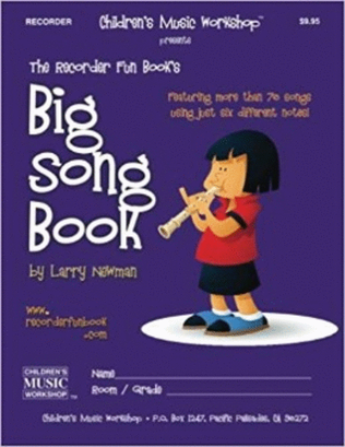 Book cover for The Recorder Fun Book's Big Song Book