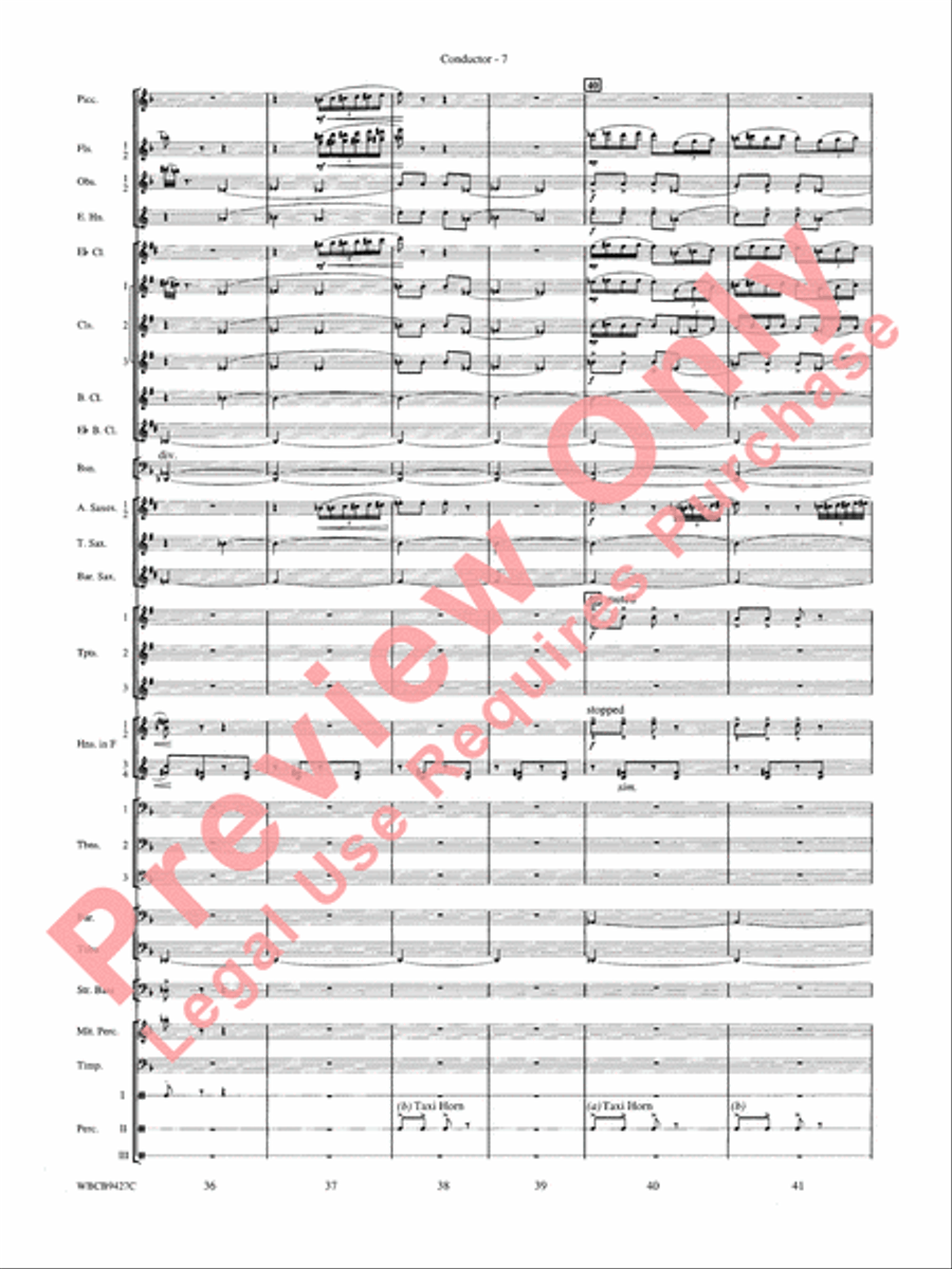 An American in Paris Concert Band scores gallery preview page 9