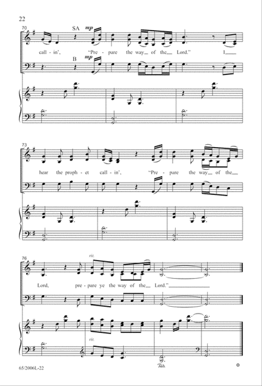 I Hear the Prophet Callin' 3-Part scores gallery preview page 23