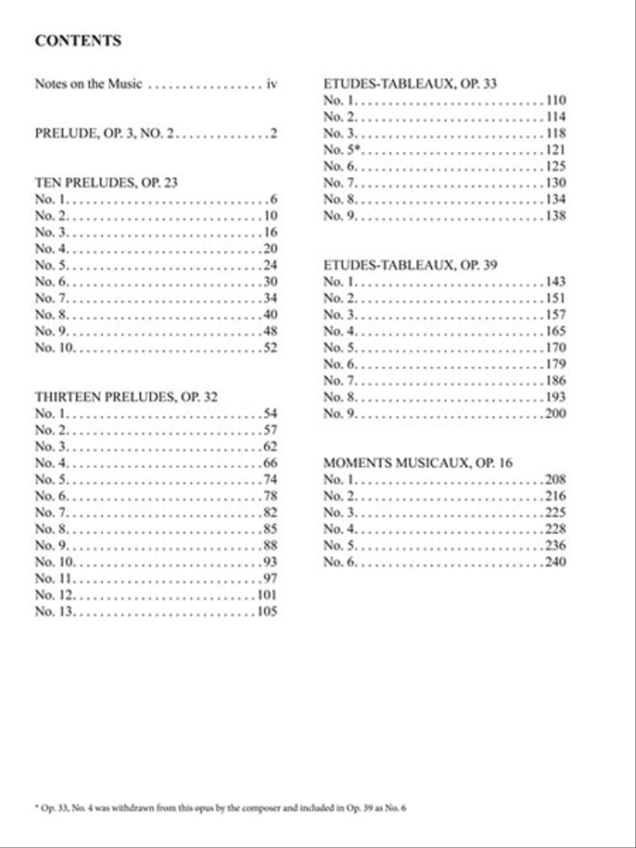 Complete Preludes, Etudes Tableaux and Moments Musicaux, Op. 16