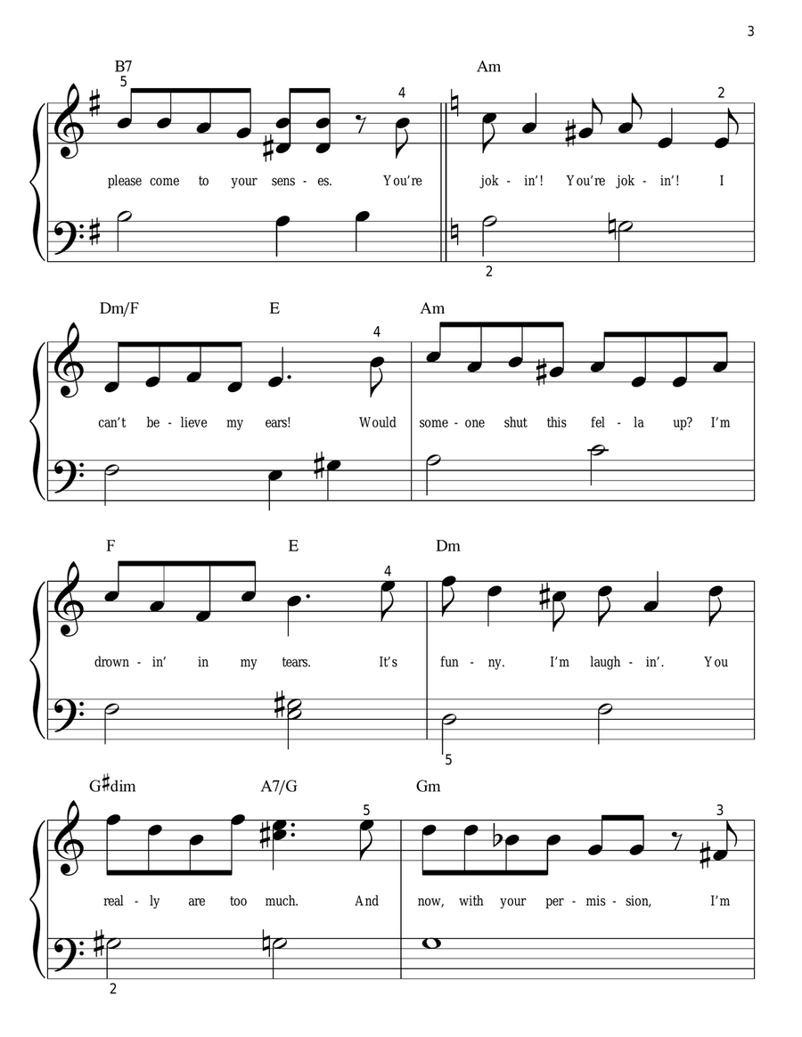 Oogie Boogie's Song (from The Nightmare Before Christmas) Easy Piano scores gallery preview page 3
