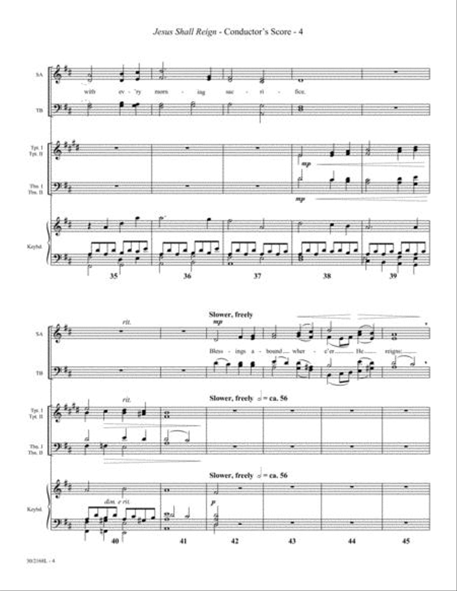 Jesus Shall Reign - Brass Score/Parts Choir scores gallery preview page 5