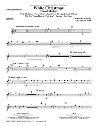 White Christmas (Choral Medley) - Tenor Sax