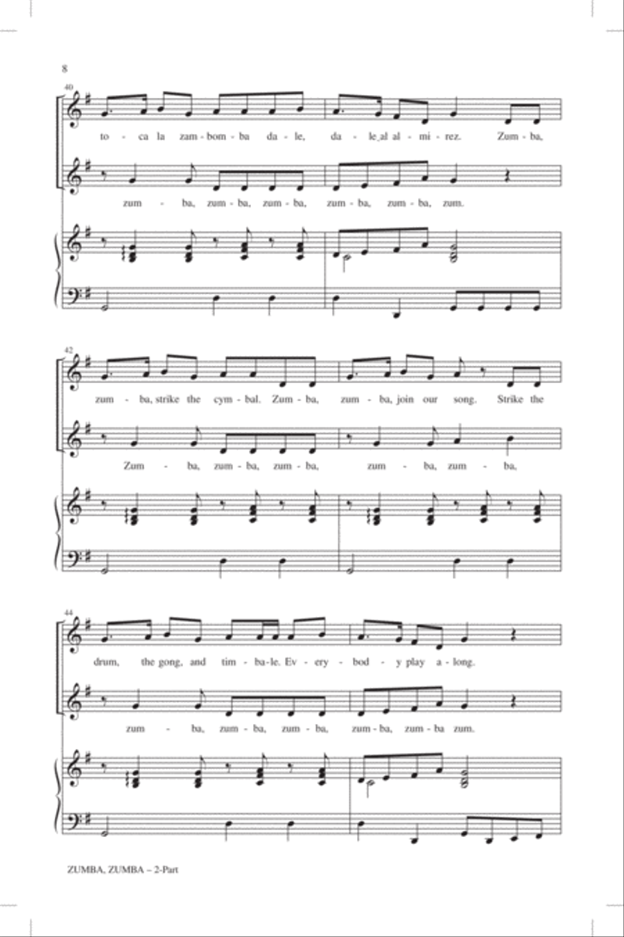Zumba, Zumba 2-Part scores gallery preview page 6