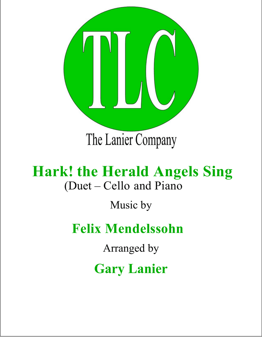 HARK! THE HERALD ANGELS SING (Duet – Cello and Piano/Score and Parts) Piano scores gallery preview page 1