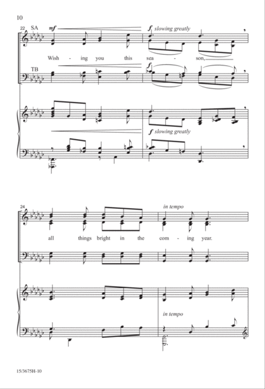 Three Winter Carols 4-Part scores gallery preview page 8
