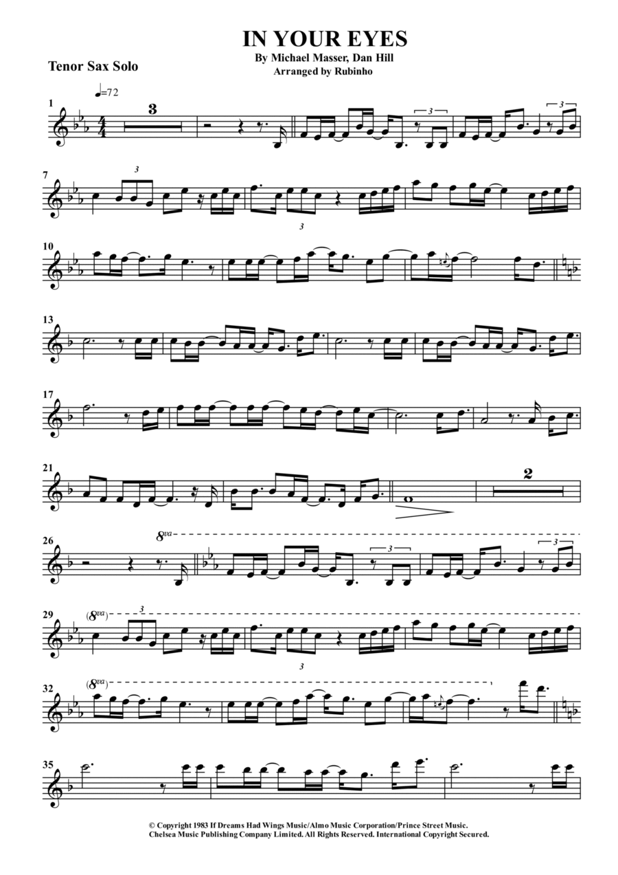 In Your Eyes In Your Eyes Tenor Saxophone scores gallery preview page 1