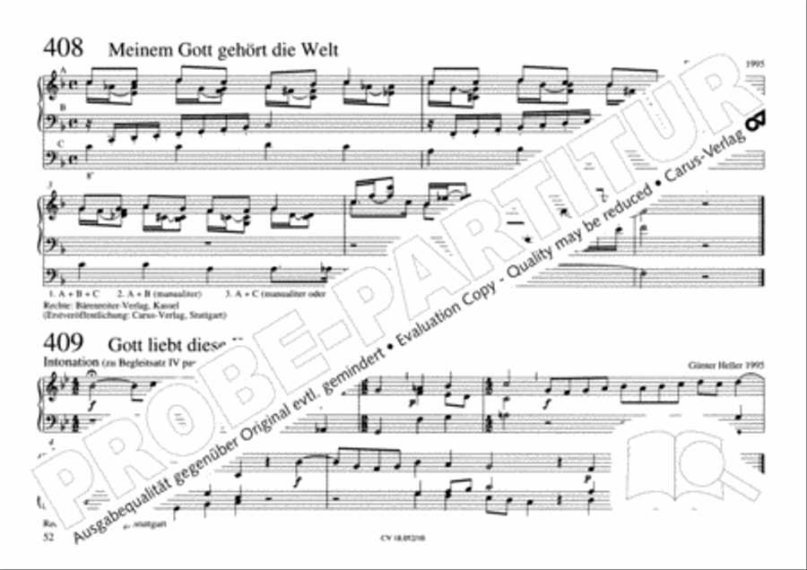 Esslinger Orgelbuch, Bd I-III Organ Solo scores gallery preview page 69