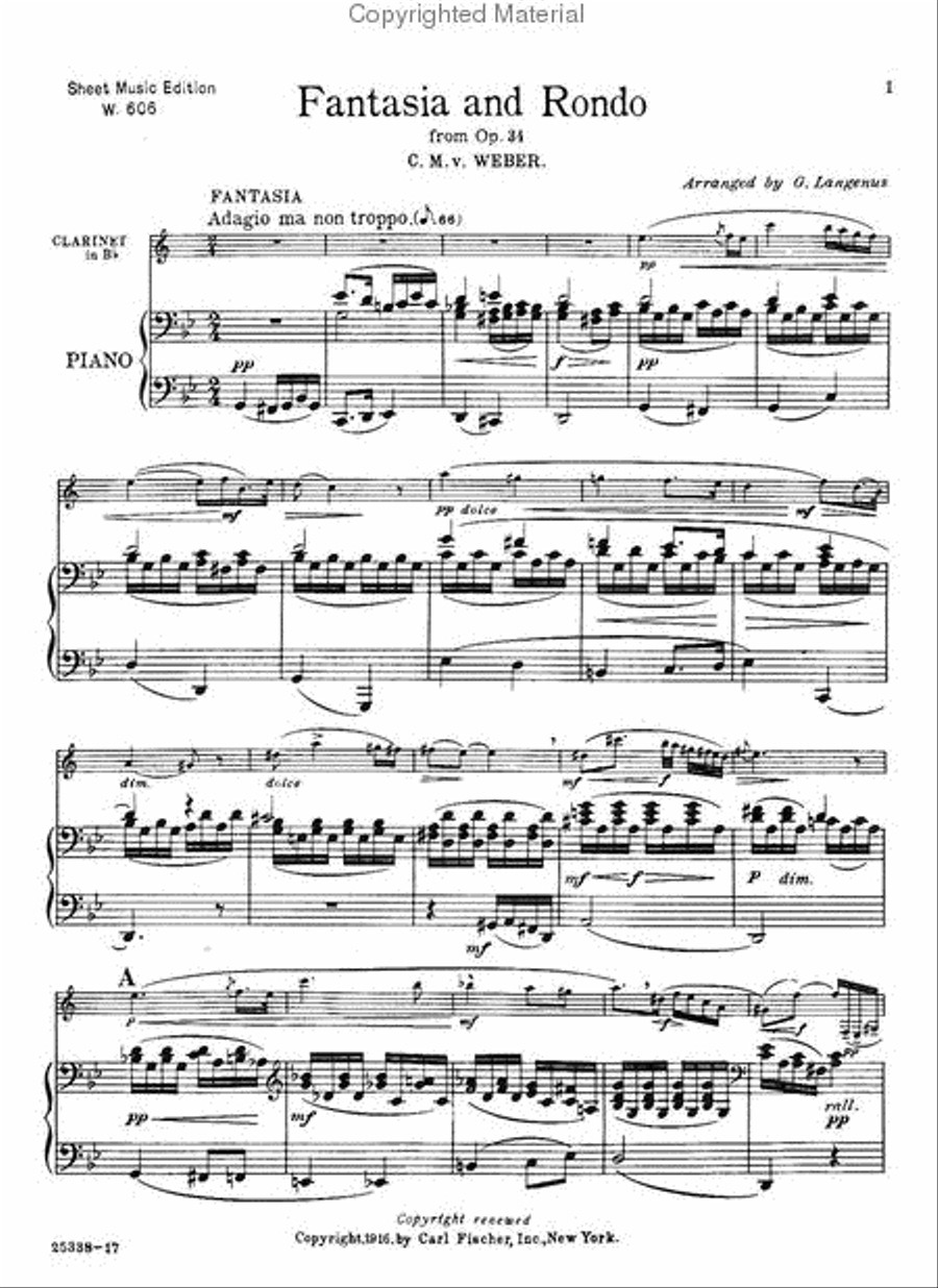 Fantasia and Rondo Fantasia and Rondo B-Flat Clarinet scores gallery preview page 2