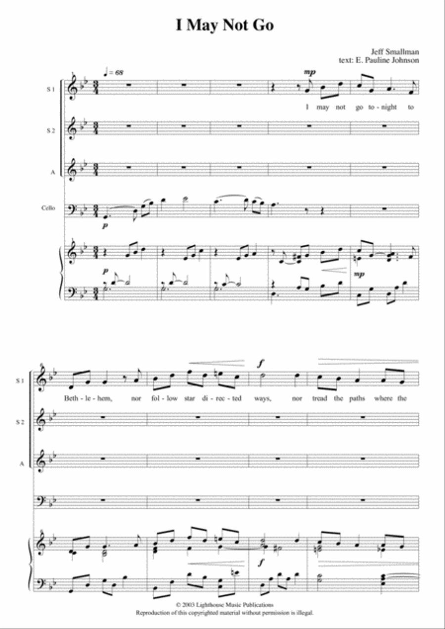 I May Not Go SSA scores gallery preview page 3