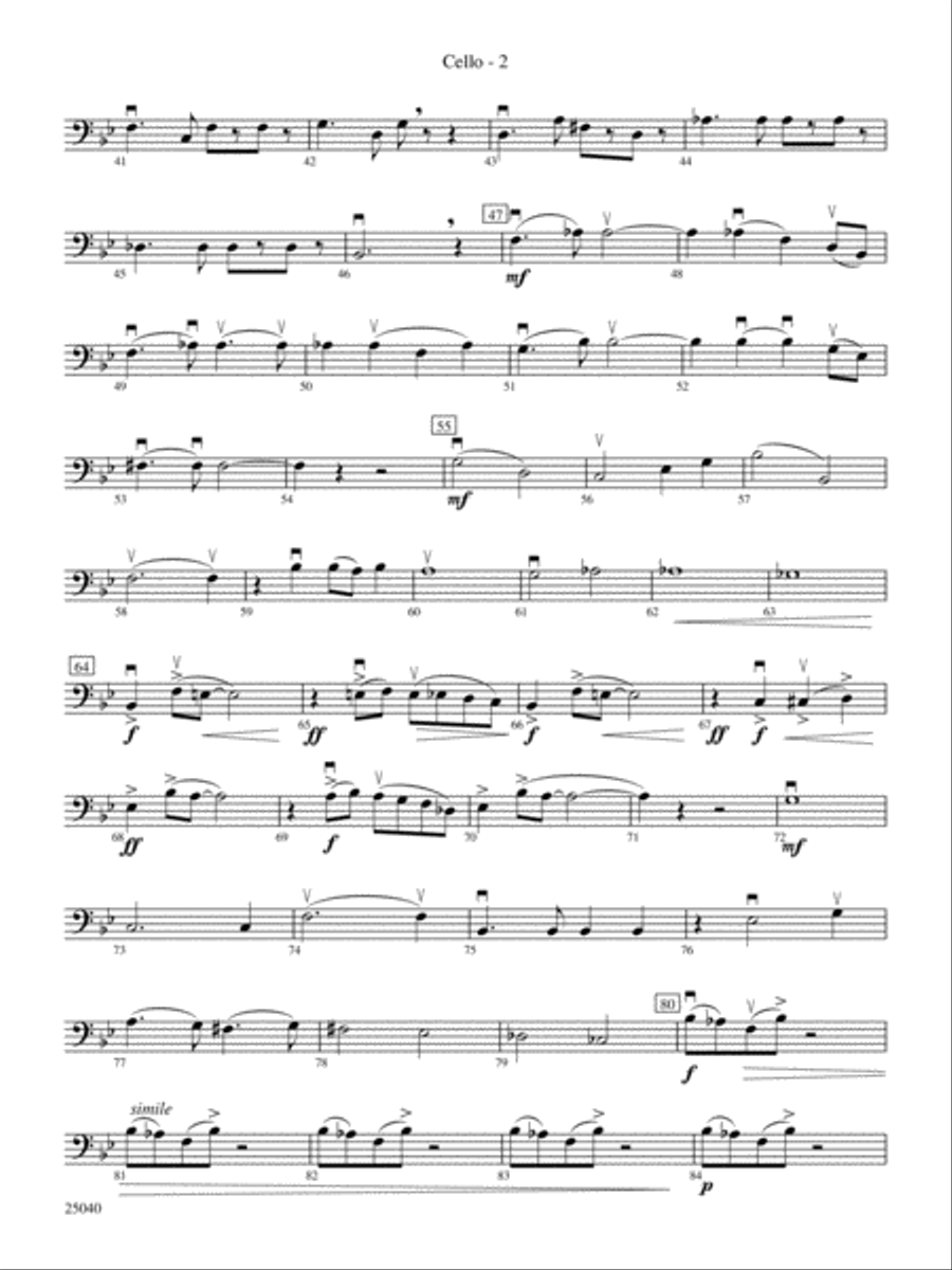 Honor, Laud and Rejoice: Cello Full Orchestra scores gallery preview page 2