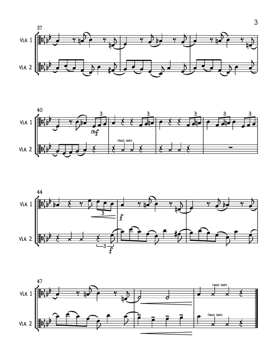Addams Family Theme String Duet scores gallery preview page 3