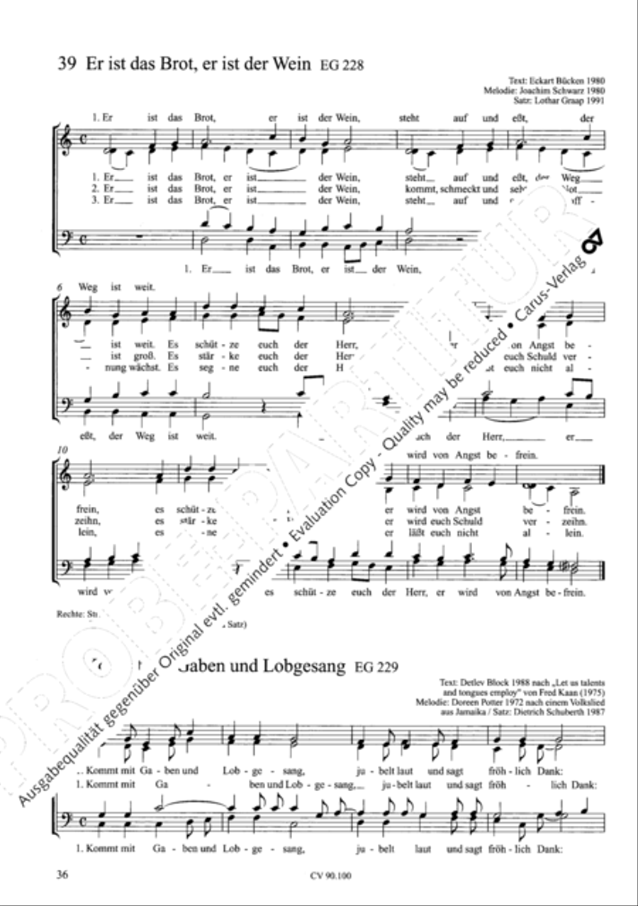 Chorsatze zum Evangelischen Gesangbuch Choir scores gallery preview page 41