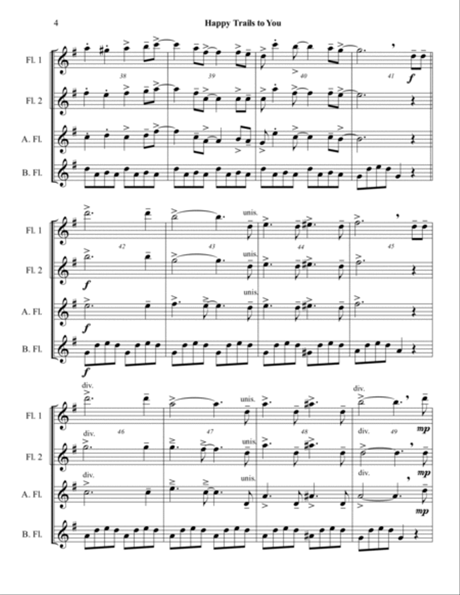 Happy Trails Woodwind Quartet scores gallery preview page 4