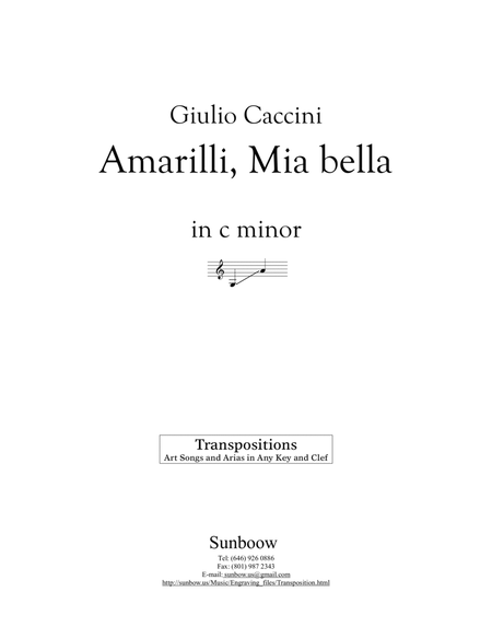 Caccini: Amarilli, mia bella (transposed to c minor, low voice)