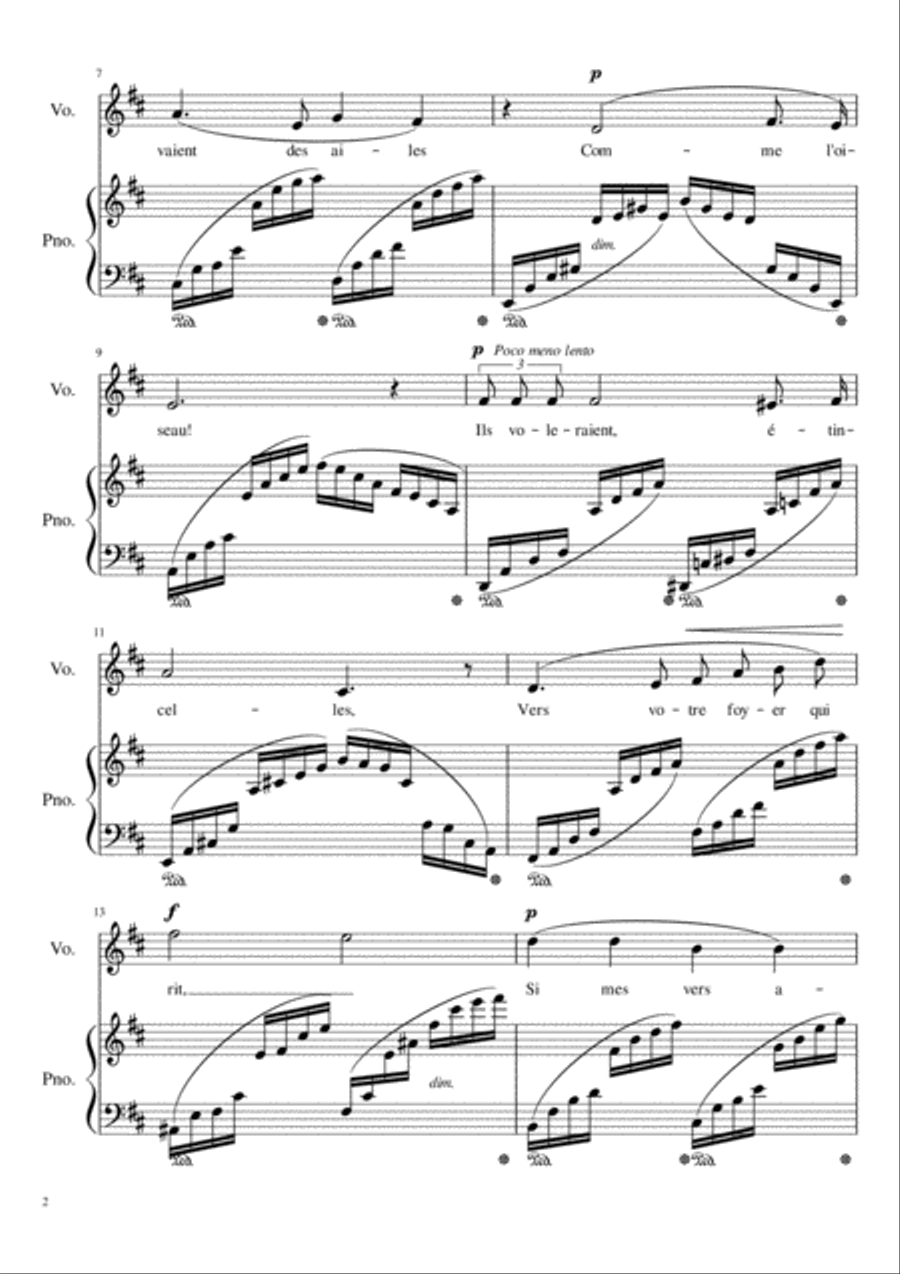 Si mes vers avaient des ailes - D Major Voice Solo scores gallery preview page 3
