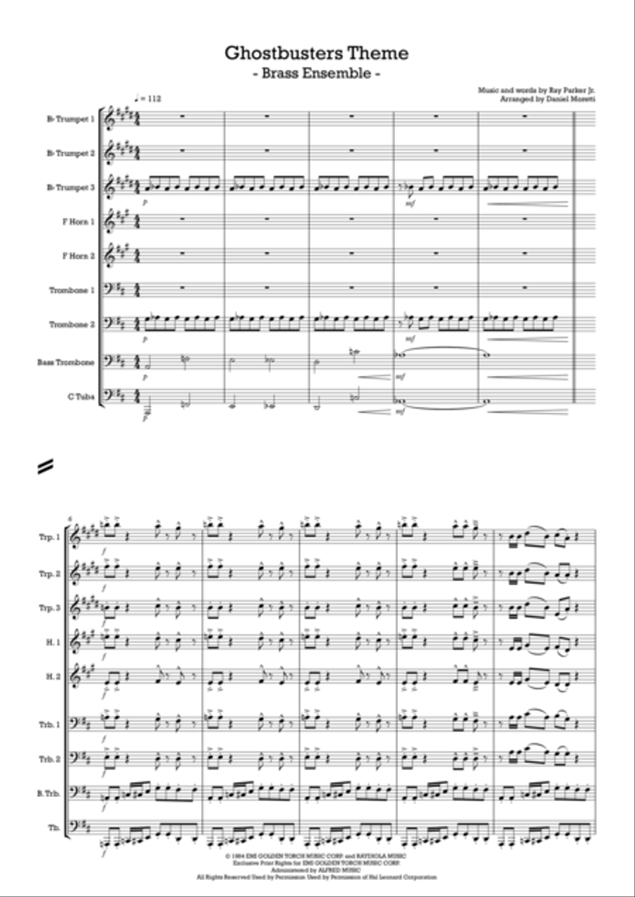 Ghostbusters Ghostbusters Brass Ensemble scores gallery preview page 2