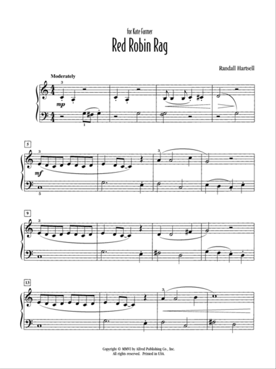 Red Robin Rag Easy Piano scores gallery preview page 2