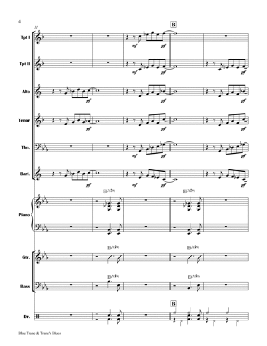 Blue Trane Blue Trane Jazz Ensemble scores gallery preview page 4
