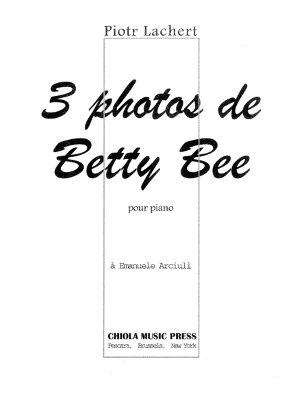 Trois photos de Betty Bee, pour piano image number null