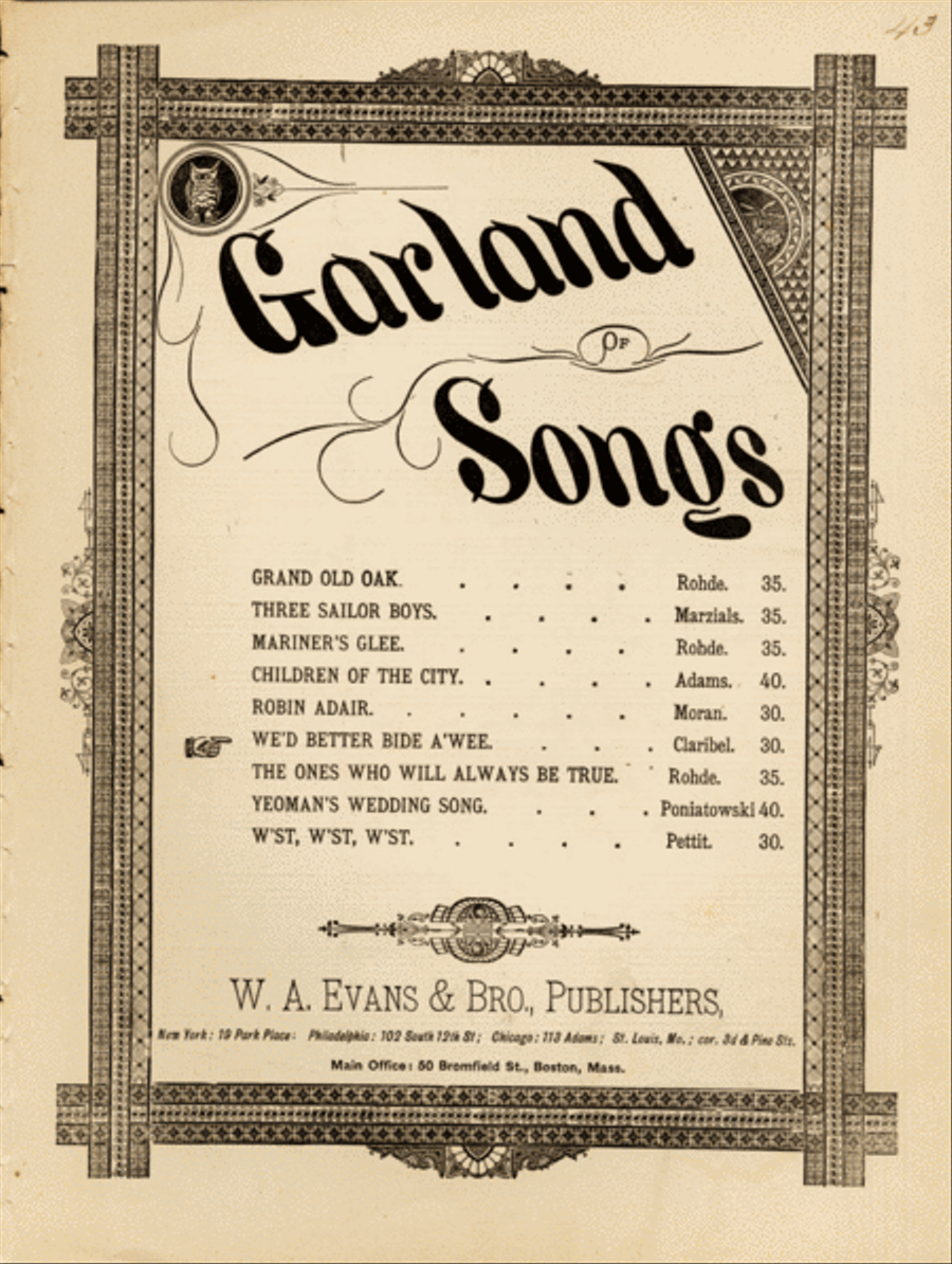 Garland of Songs. We'd Better Bide a Wee Voice scores gallery preview page 1