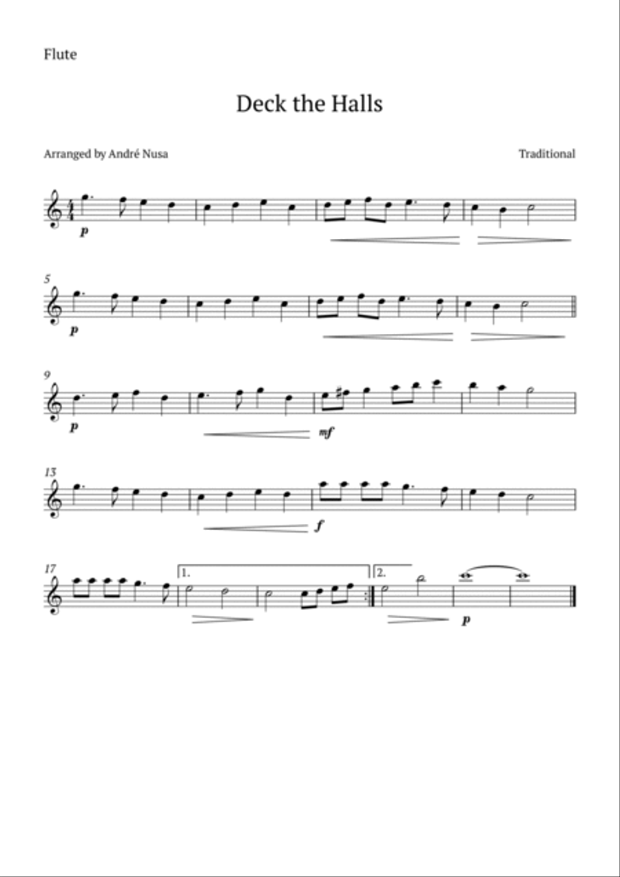 Deck the Halls Woodwind Quartet scores gallery preview page 3