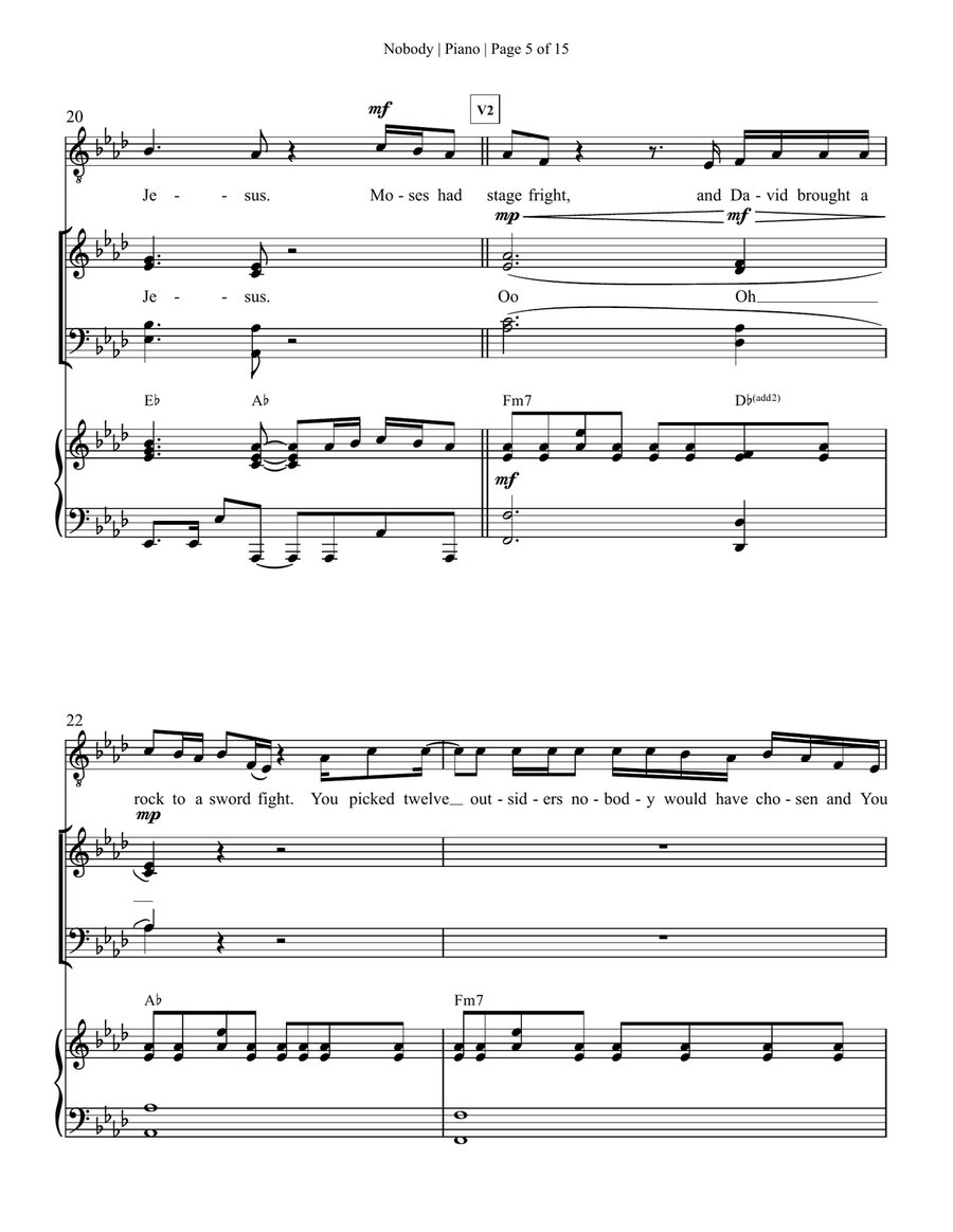 Nobody Nobody 4-Part scores gallery preview page 6