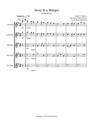 Away in a Manger (G) (Flute Quintet)