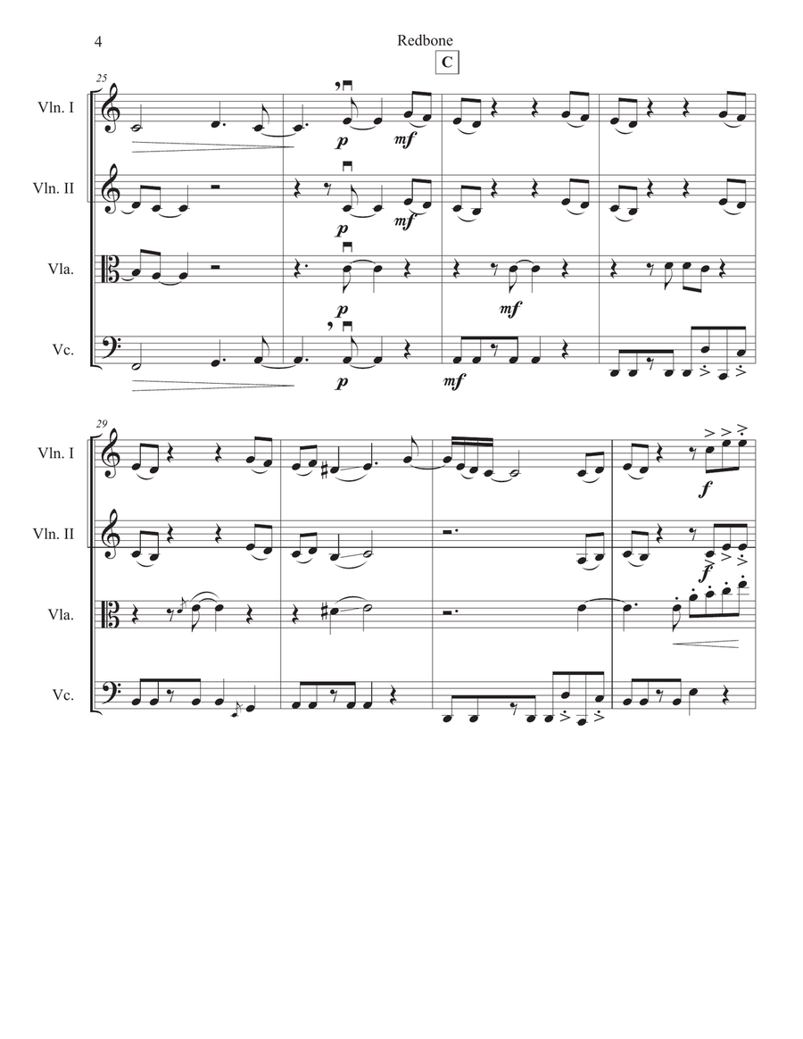 Redbone String Quartet scores gallery preview page 4