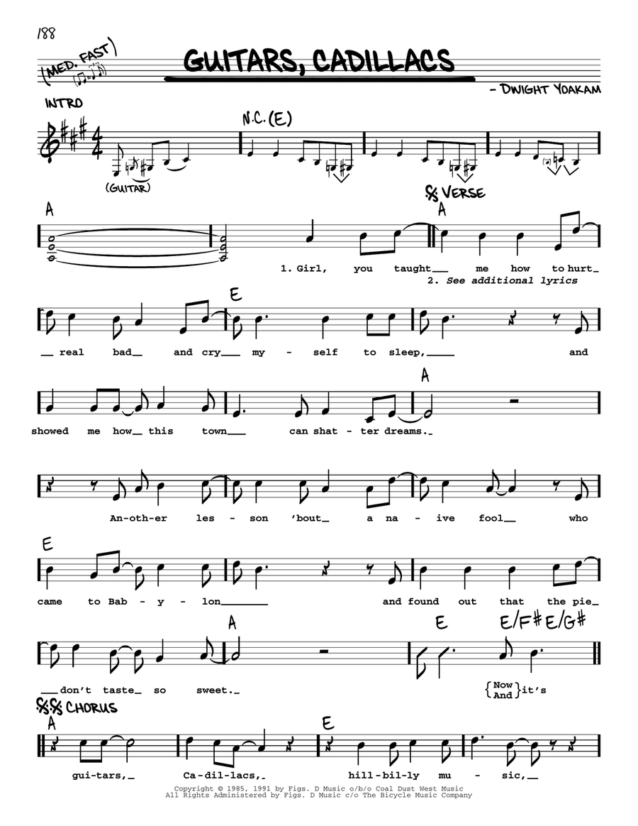 Guitars, Cadillacs Electric Guitar scores gallery preview page 1