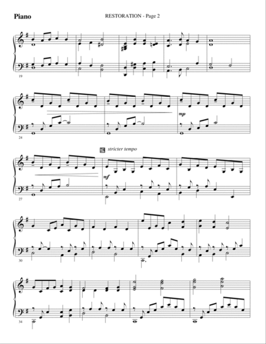 Restoration - Piano Choir scores gallery preview page 2