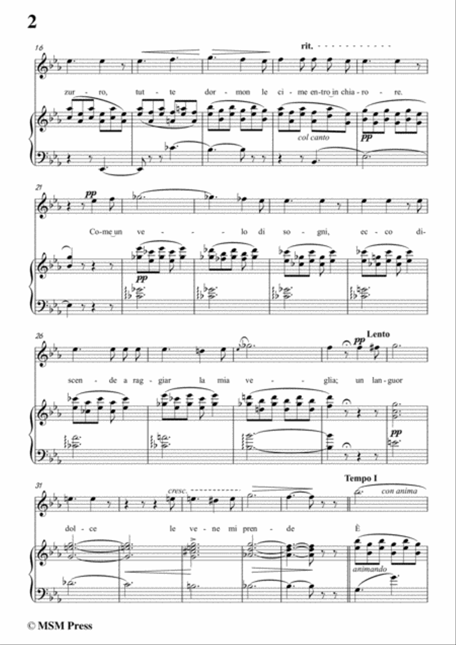 Tosti-Arcano! In E flat Major,for voice and piano Voice Solo scores gallery preview page 4