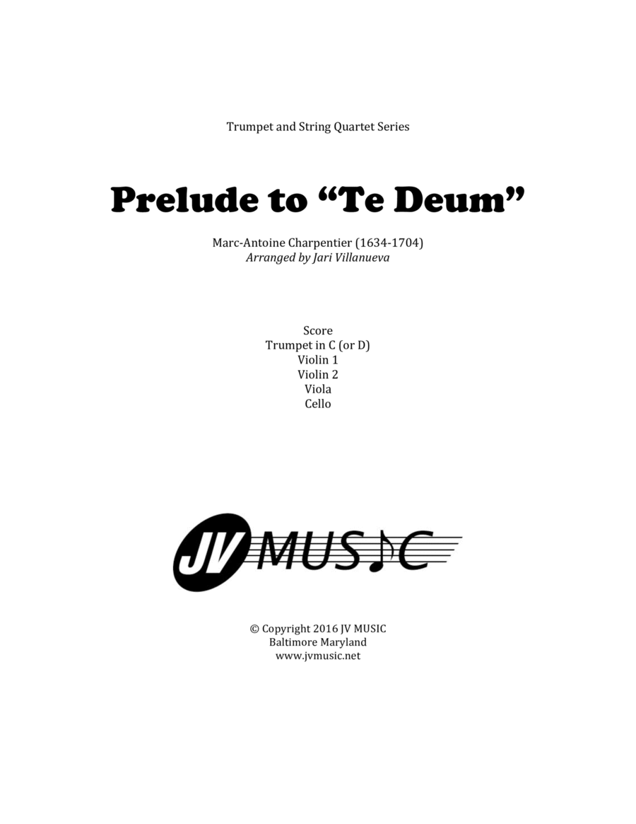 Prelude to "Te Deum" for Trumpet and String Quartet image number null