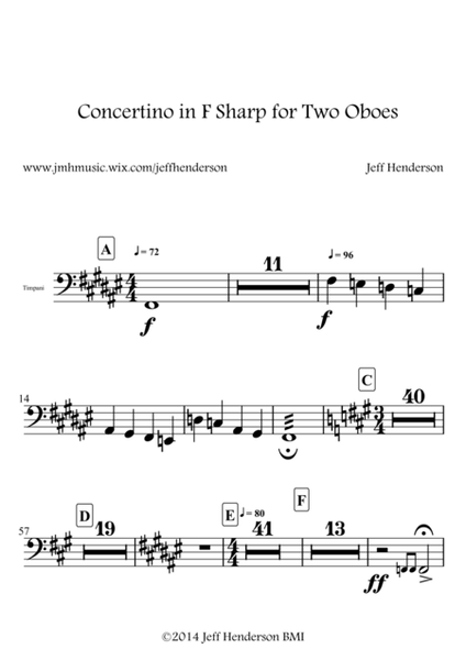 Concertino in F Sharp for Two Oboes (With Key Signature) image number null