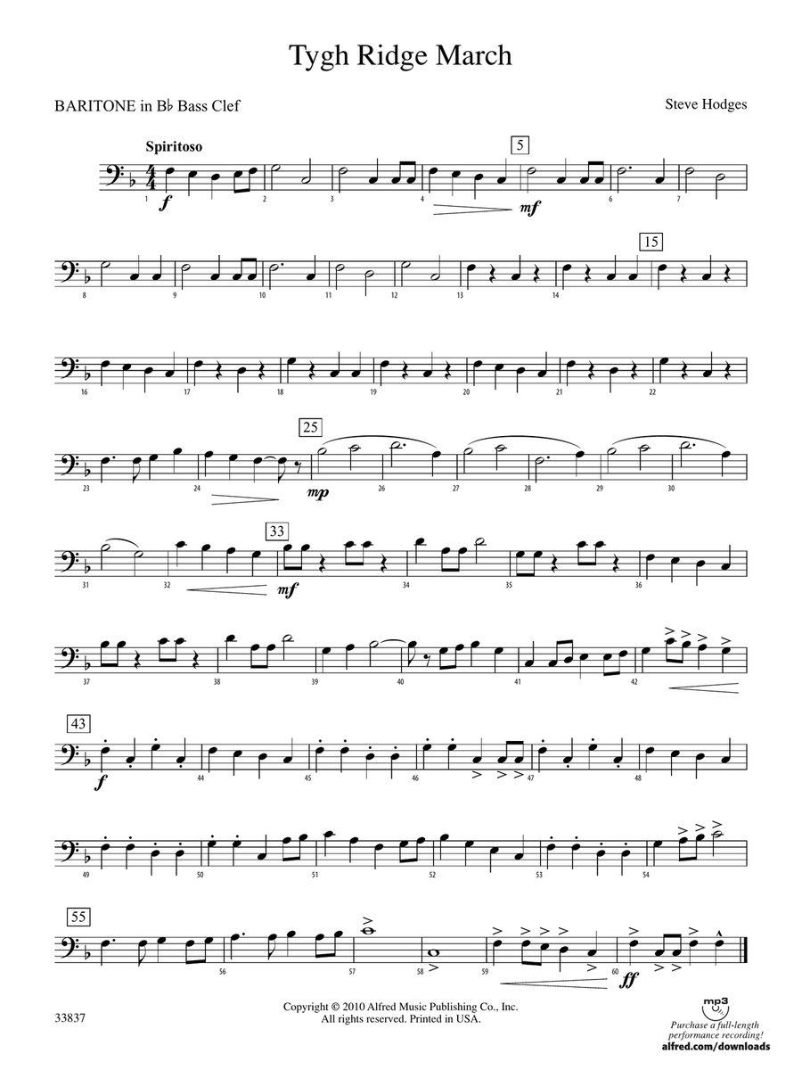 Tygh Ridge March: (World Part) B-flat Baritone B.C.