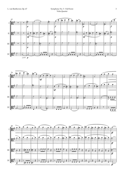 Symphony No. 5 by Beethoven for Viola Quartet image number null