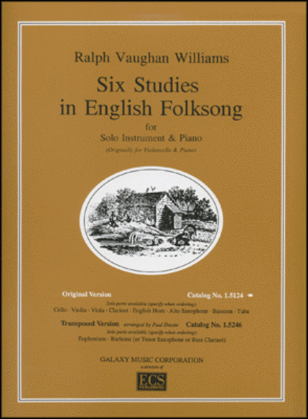 Ralph Vaughan Williams: Six Studies in English Folksong - Cello and Piano