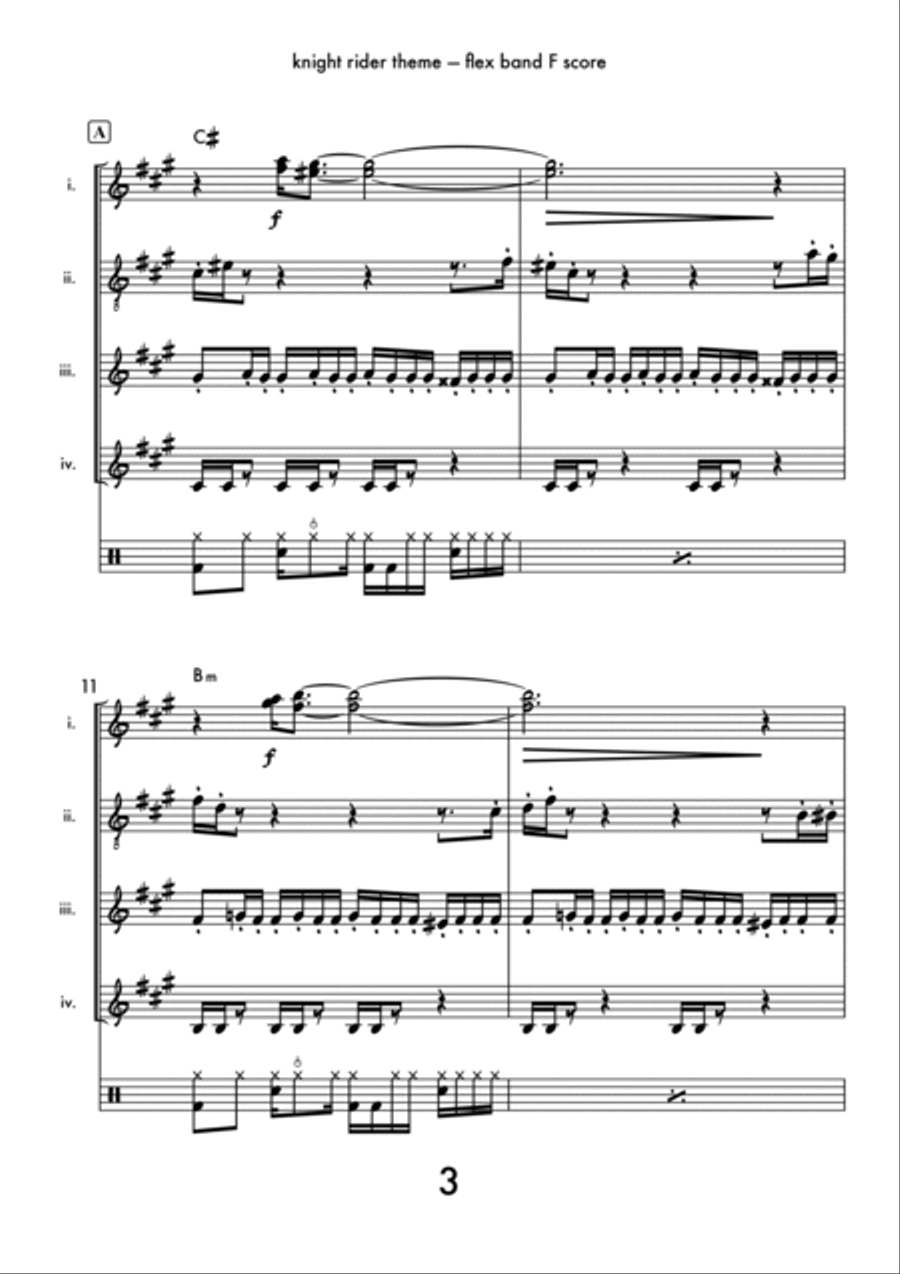 Knight Rider Theme English Horn scores gallery preview page 4