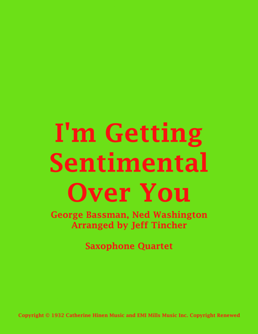 I'm Getting Sentimental Over You Saxophone Quartet scores gallery preview page 1