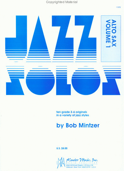Jazz Solos For Alto Sax, Volume 1