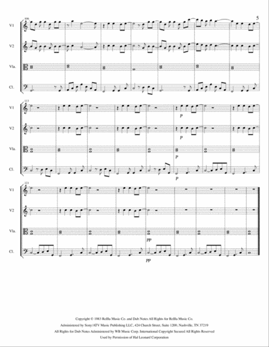 Time After Time String Quartet scores gallery preview page 6