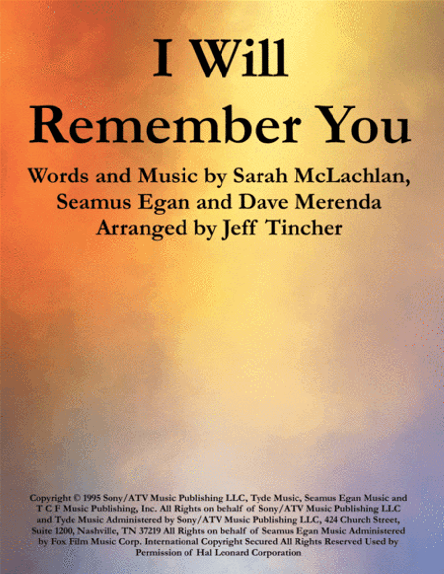 I Will Remember You I Will Remember You Voice scores gallery preview page 1