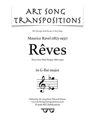 RAVEL: Rêves (transposed to G-flat major)