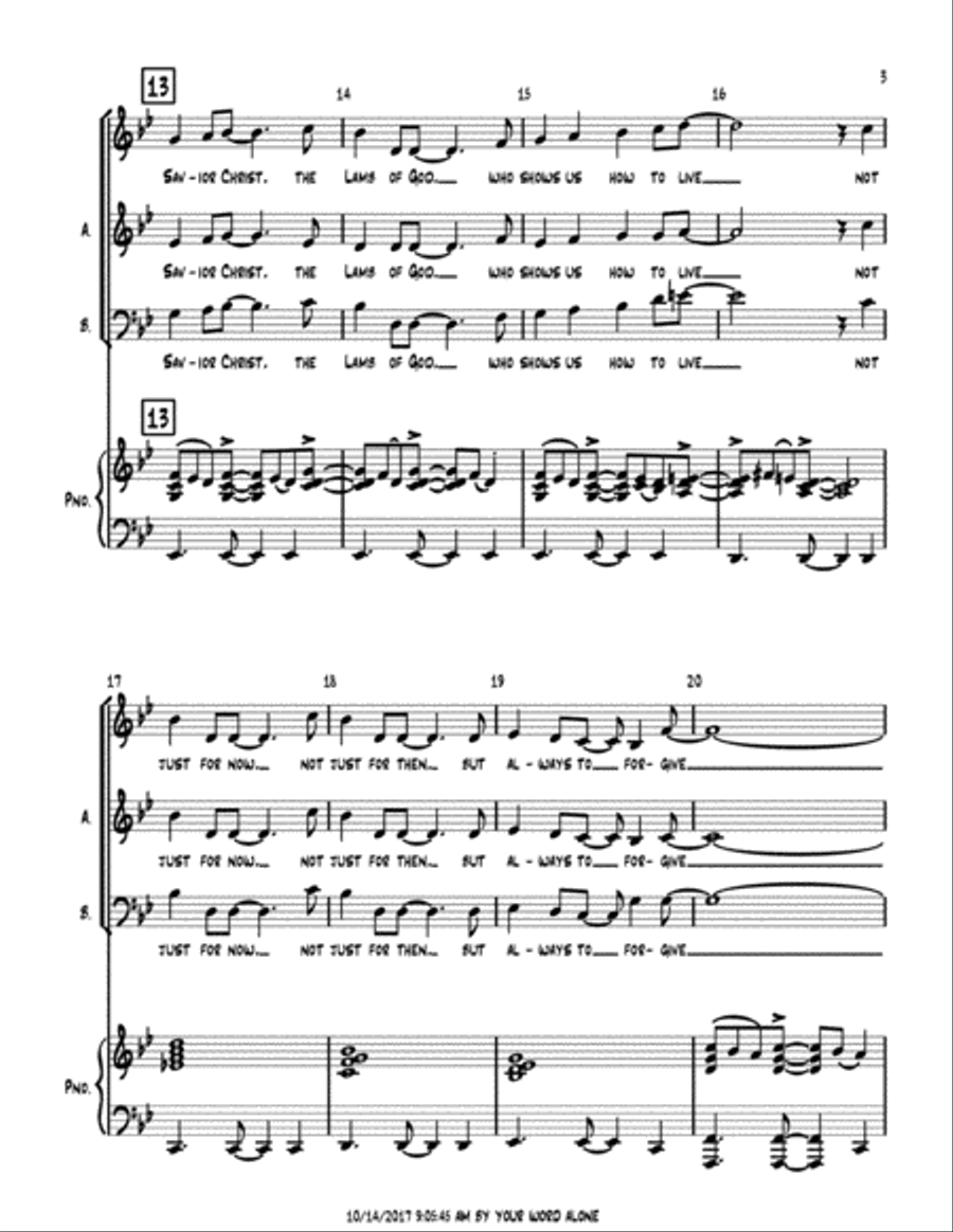 By Your Word Alone 3-Part scores gallery preview page 3