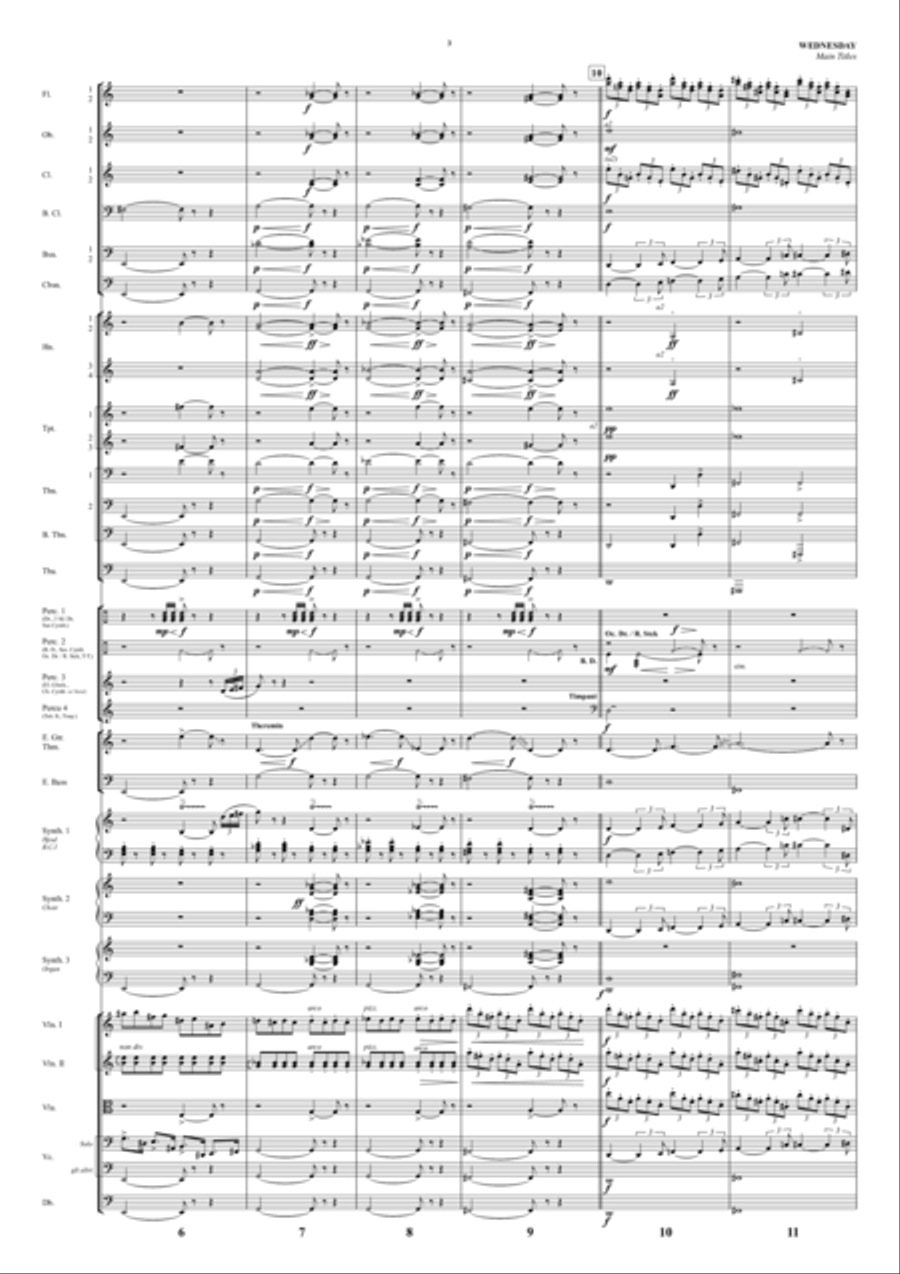 Wednesday Main Titles Full Orchestra scores gallery preview page 3