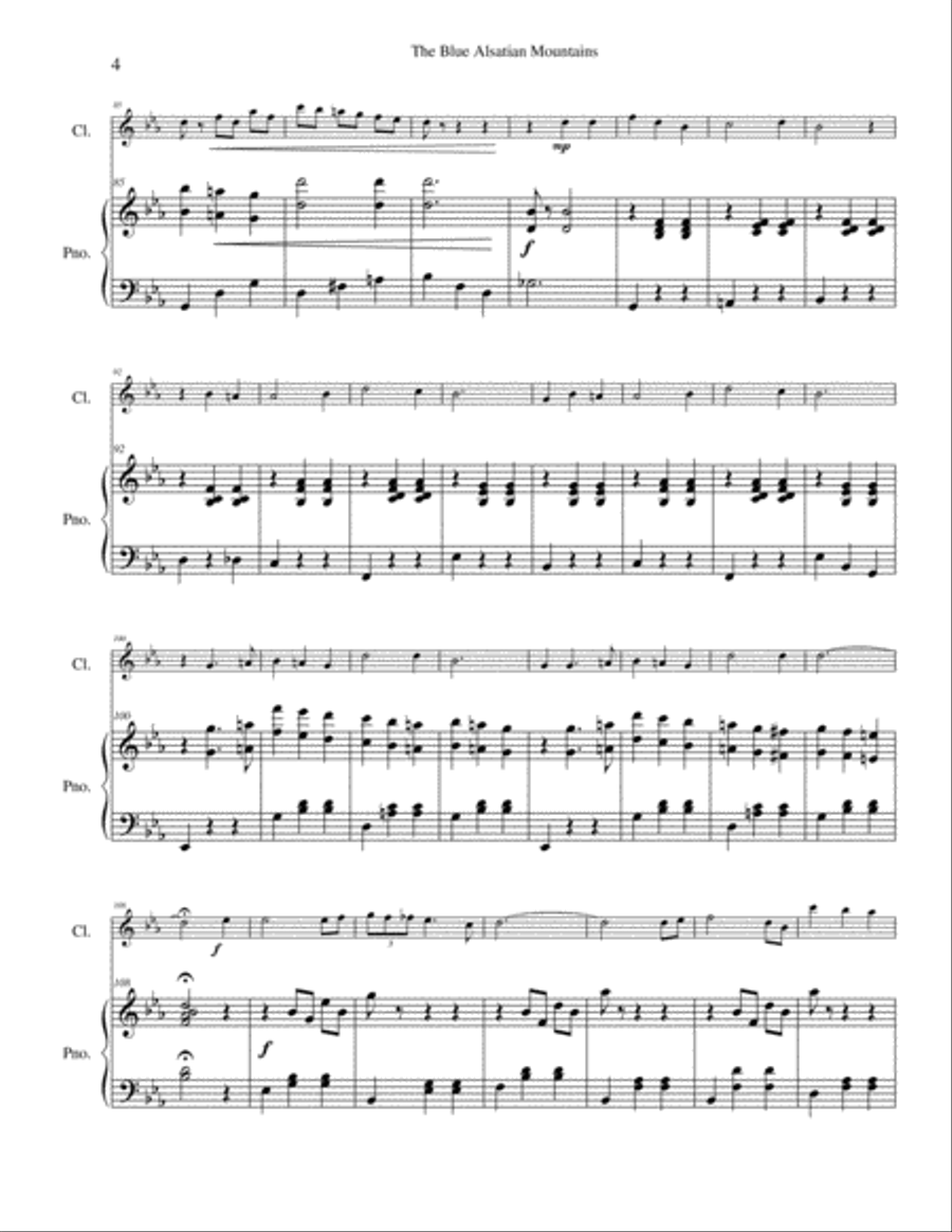 The Blue Alsatian Mountains Bass Clarinet scores gallery preview page 4