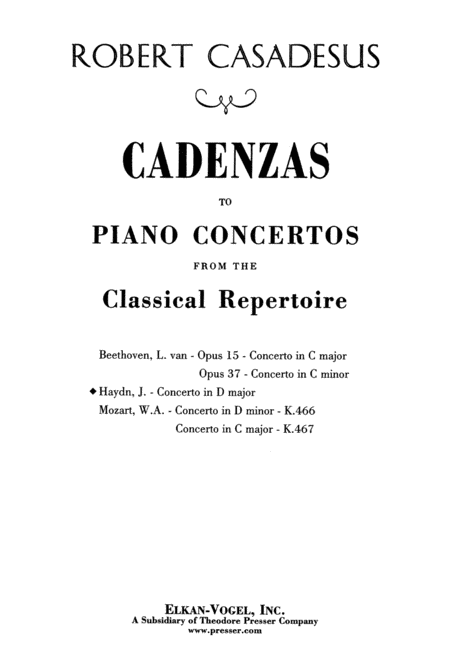 Wolfgang Amadeus Mozart: Concerto In C K467 - Piano - Cadenzas Only