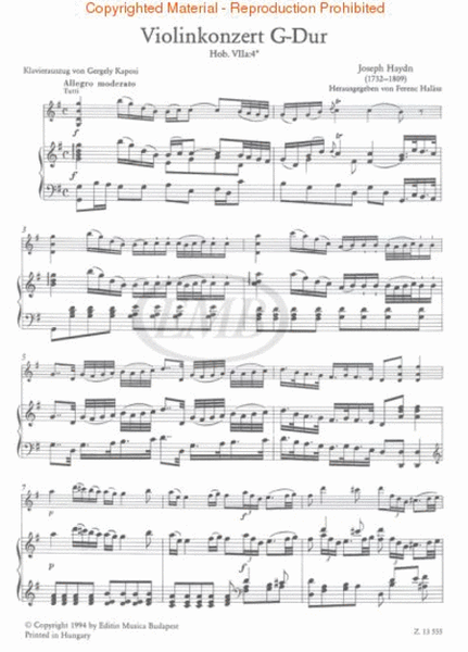 Violin Concerto in G major, Hob. Vlla:4
