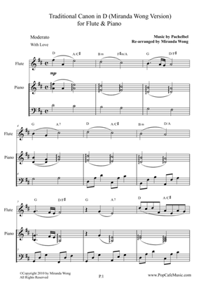 Traditional Canon in D for Flute & Piano