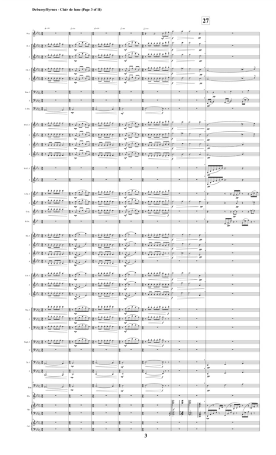 Suite Bergamasque, No. 3 Clair de lune (Symphonic Band) Concert Band scores gallery preview page 3